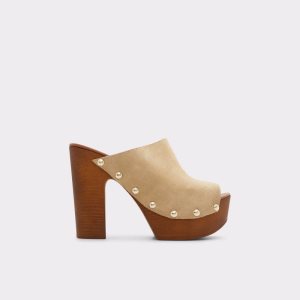 Beige Aldo Drenania Heeled Mule - Platform Shoes | 56HVBQRME