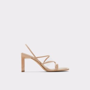 Beige Aldo Jennifer Strappy Heeled Sandal - Cup Sole Sandals | 78TNOXIEJ