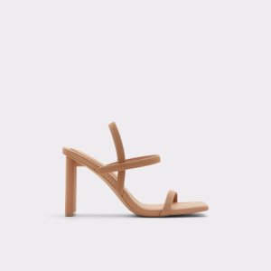 Beige Aldo Okurra Strappy Heeled Sandal Block Heels | 54EFPAGVN