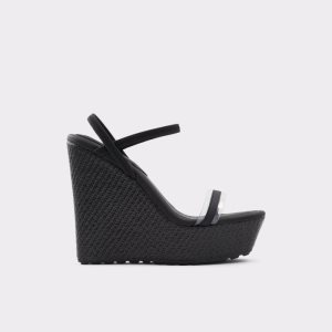 Black Aldo Bodish Wedge Sandal - Wedge Sandals | 03MSVJZEI