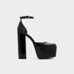 Black Aldo Craybaen Strap Heeled - Plateforme Platform Shoes | 60ZUKPYOX