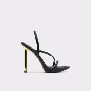 Black Aldo Dorah Sling Back Heeled Sandal Sandals | 17VIAFHMS