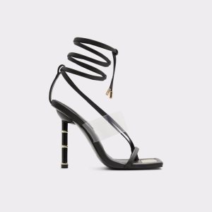 Black Aldo Elektra Strappy Heeled Sandal Sandals | 61QMDRKXN