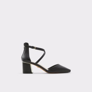 Black Aldo Grarwen Strap Heeled Block Heels | 65HNBUITX