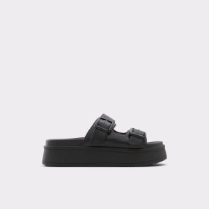 Black Aldo Jika Slide Sandal - Flatform Sandals | 28NGMHXRV