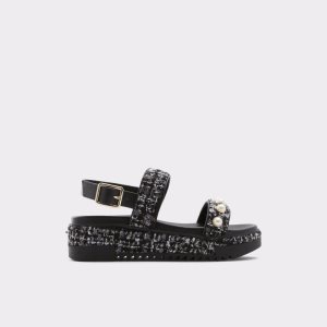 Black Aldo Lapalma Wedge Sandal - Flatform Sandals | 67KDSCNXQ