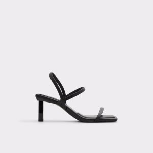 Black Aldo Lokurr Sling Back Heeled Sandal Block Heels | 12RYEOKWS