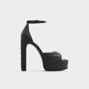 Black Aldo Milena Strap Heeled Sandal - Plateforme Platform Shoes | 85VWHDFXT