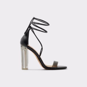 Black Aldo Onardonia Strappy Heeled Sandal Heels | 34CTSYVQX