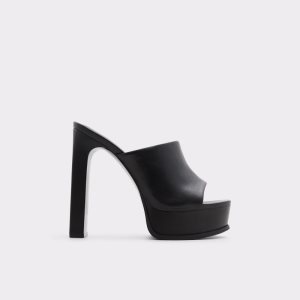 Black Aldo Savilla Heeled Mule - Plateforme Platform Shoes | 75BSTNXYV