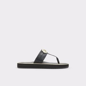 Black Aldo Searene Flip Flop Sandals | 05FZPSQIY