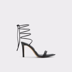 Black Aldo Yberrar Strappy Heeled Sandal - Stiletto Sandals | 73BQCFYOL