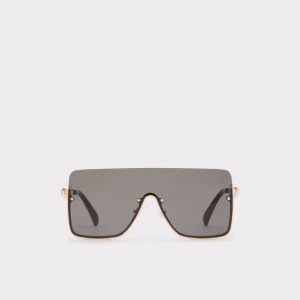 Black / Gold Multicolor Aldo Adigodda Shield Sunglasses | 83PWEXUID