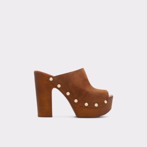 Brown Aldo Drenania Heeled Mule - Platform Shoes | 63DCEHRWL