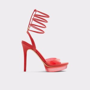 Red Aldo Bossis Heeled Sandal - Stiletto Platform Shoes | 96YKOPZTR