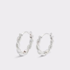 Silver Aldo Adworeven Hoop Earrings | 01XLGKUDA