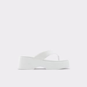 White Aldo Delphy Thong Wedge Sandal - Flatform Sandals | 59PMDRIUK