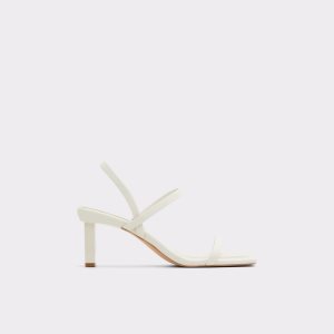 White Aldo Lokurr Sling Back Heeled Sandal Block Heels | 38DXGIRFT