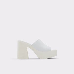 White Aldo Melcee Heeled Mule - Plateforme Platform Shoes | 39QFHDSEG