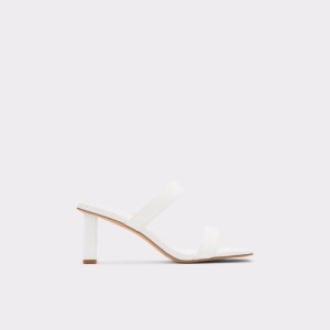 White Aldo Ranalassi Heeled Mule - Cup Sole Block Heels | 42GUMNTAK