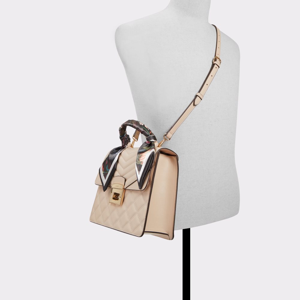 Beige Aldo Airyy Top Handle Handbag | 98WHXZTUE