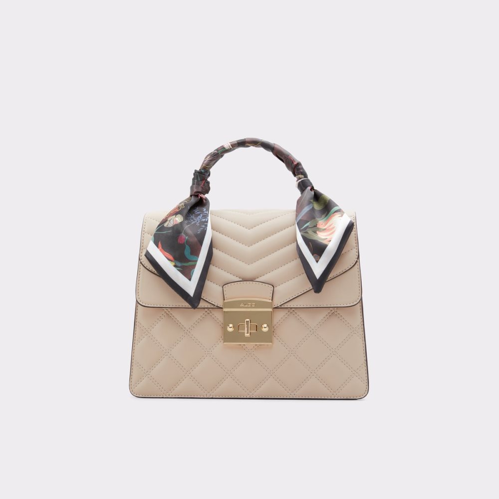 Beige Aldo Airyy Top Handle Handbag | 98WHXZTUE