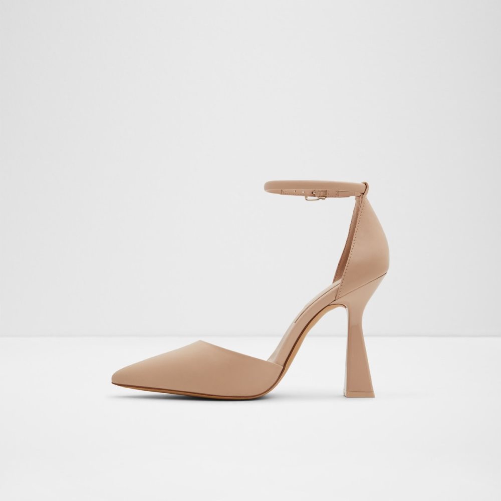 Beige Aldo Ardcarn Strappy Heeled Block Heels | 64TFIXEMS