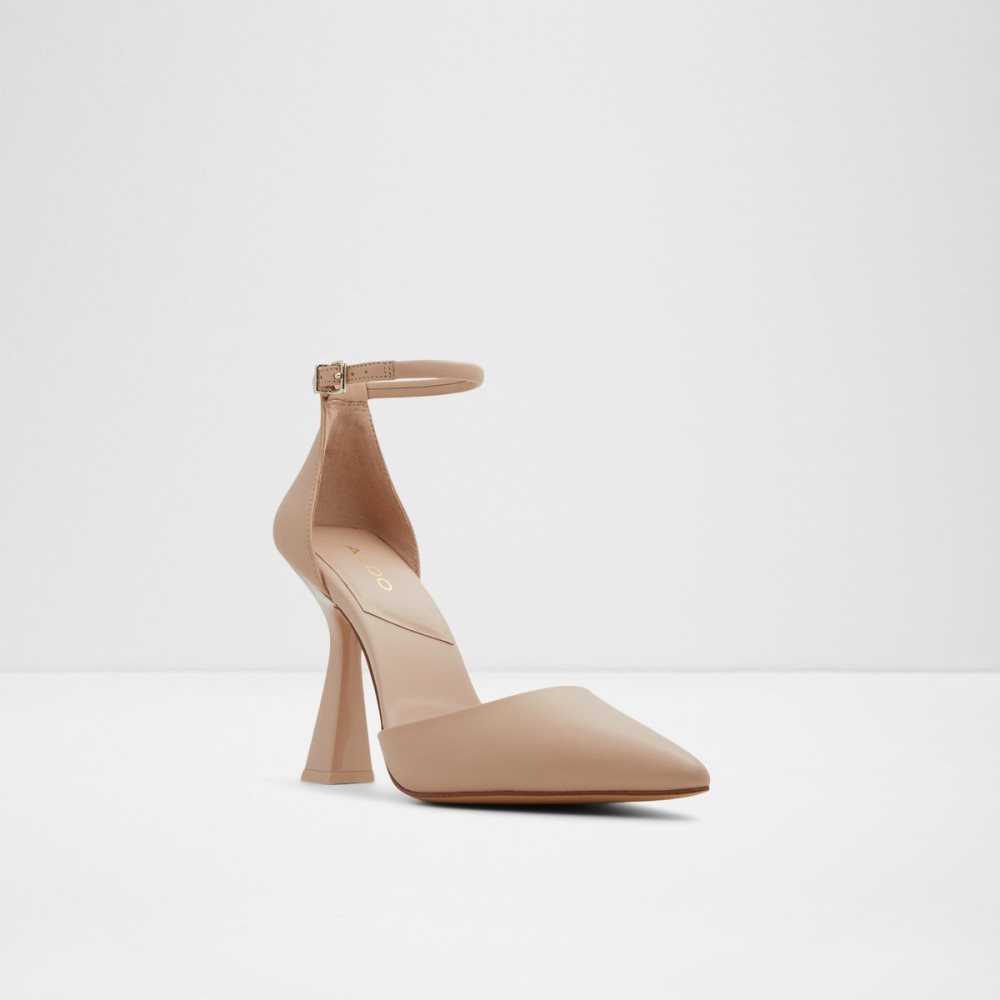 Beige Aldo Ardcarn Strappy Heeled Block Heels | 64TFIXEMS