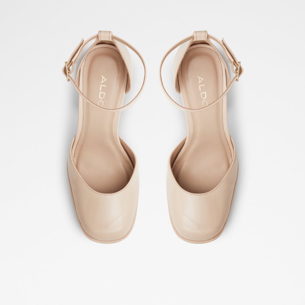 Beige Aldo Craybaen Strap Heeled - Plateforme Block Heels | 21RVYPGJQ