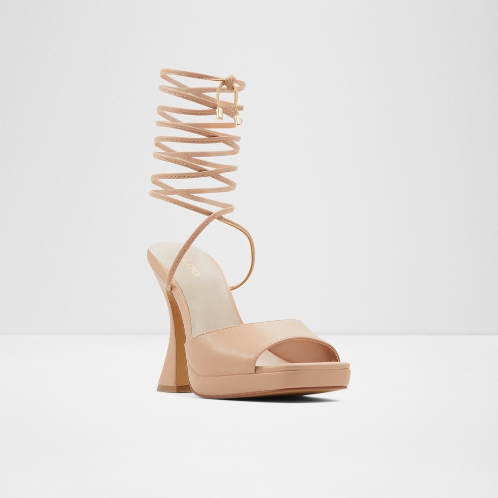 Beige Aldo Daphnee Heeled Mule - Block Heels | 63SFJNCDM