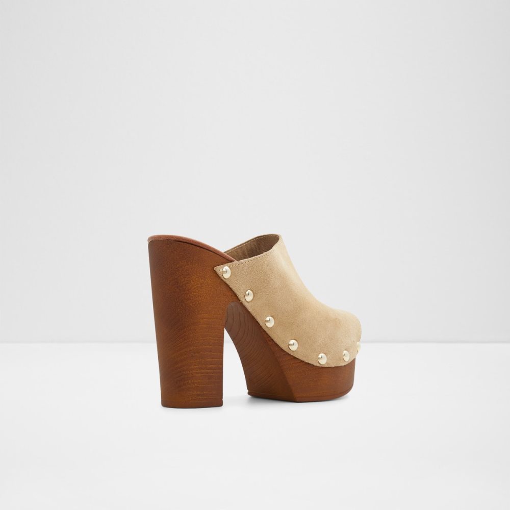 Beige Aldo Drenania Heeled Mule - Platform Shoes | 56HVBQRME