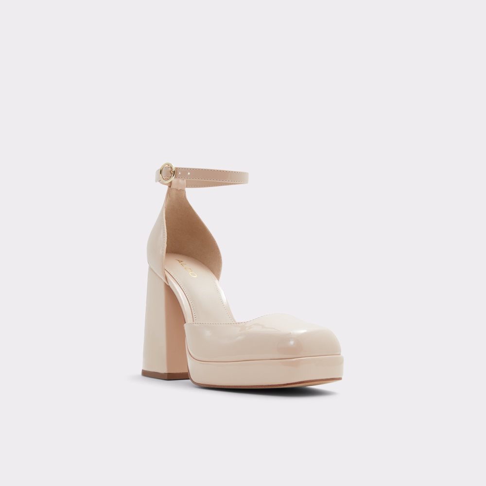 Beige Aldo Emjay Heeled Mary Janes - Cup Sole Platform Shoes | 48ITNVJKH