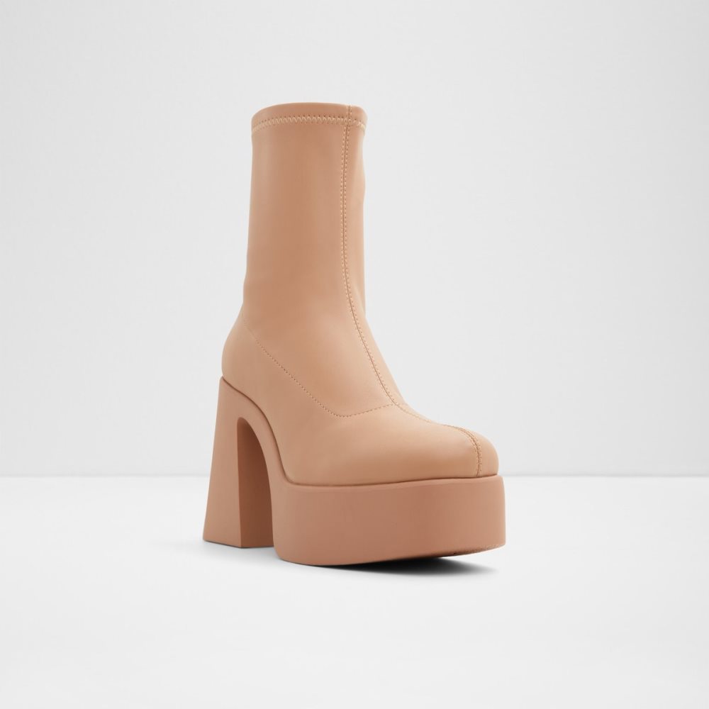 Beige Aldo Grandstep Ankle Boots | 49VHIYSMP