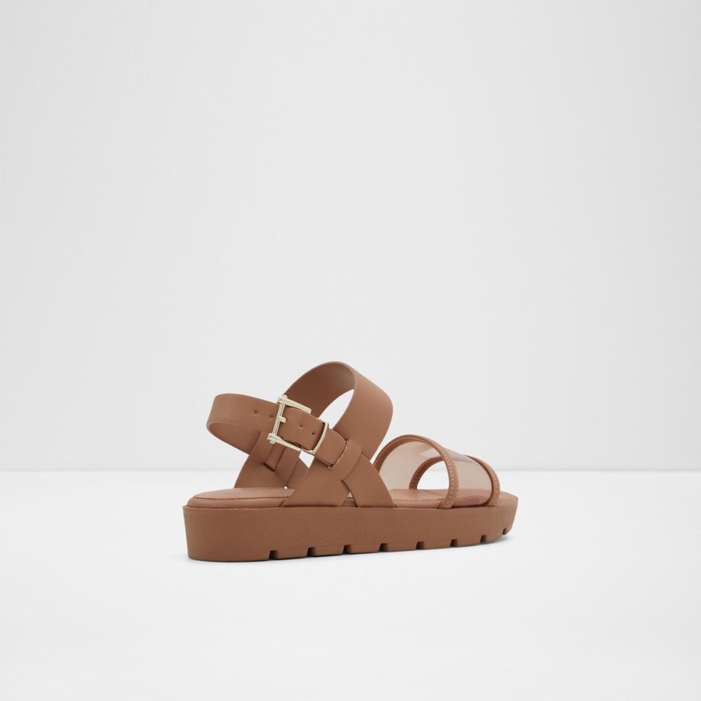 Beige Aldo Hailey Flat Sandal - Lug Sole Sandals | 84BAPJNXF