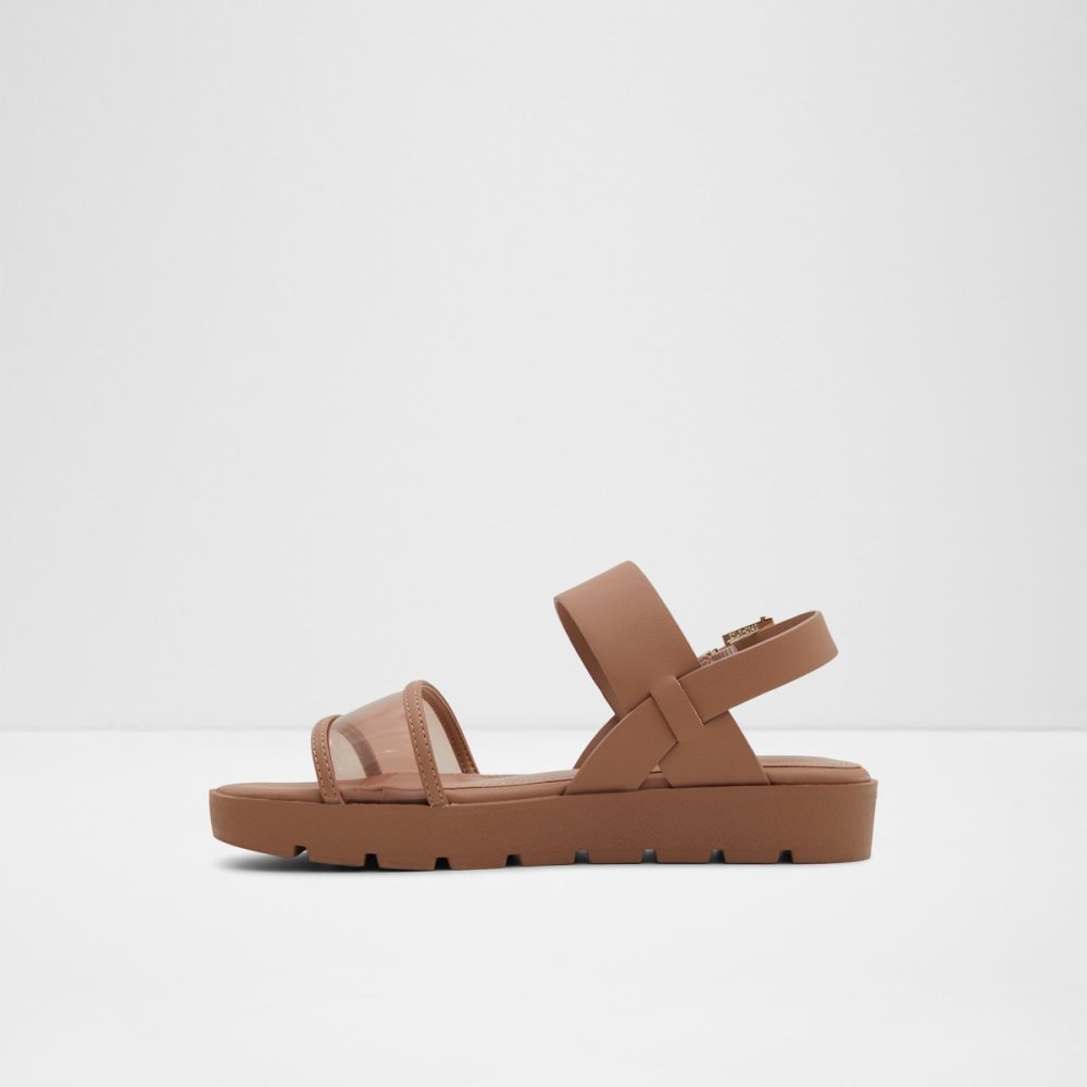 Beige Aldo Hailey Flat Sandal - Lug Sole Sandals | 84BAPJNXF