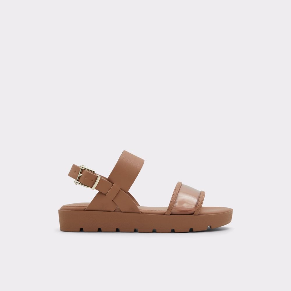 Beige Aldo Hailey Flat Sandal - Lug Sole Sandals | 84BAPJNXF