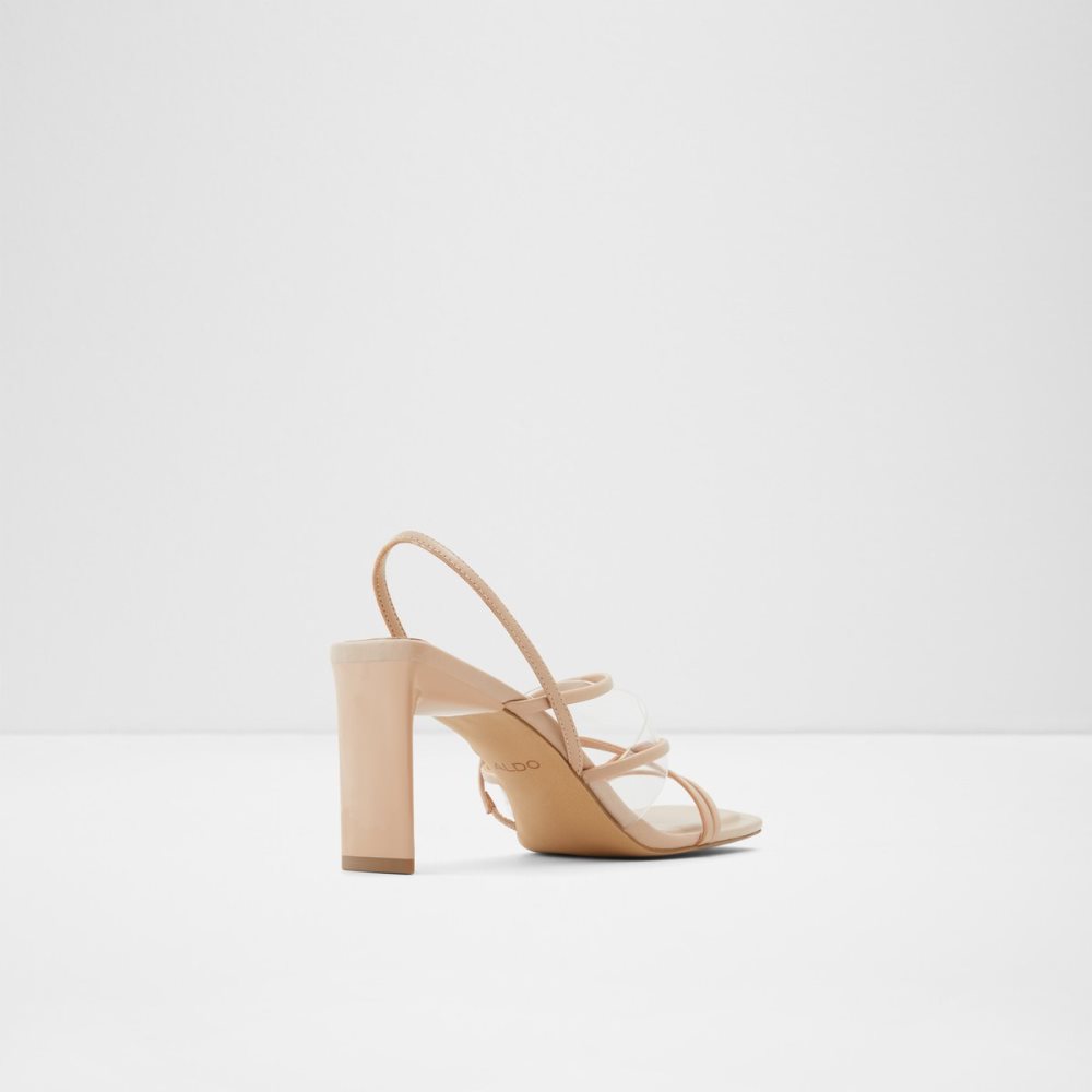 Beige Aldo Jennifer Strappy Heeled Sandal - Cup Sole Sandals | 78TNOXIEJ