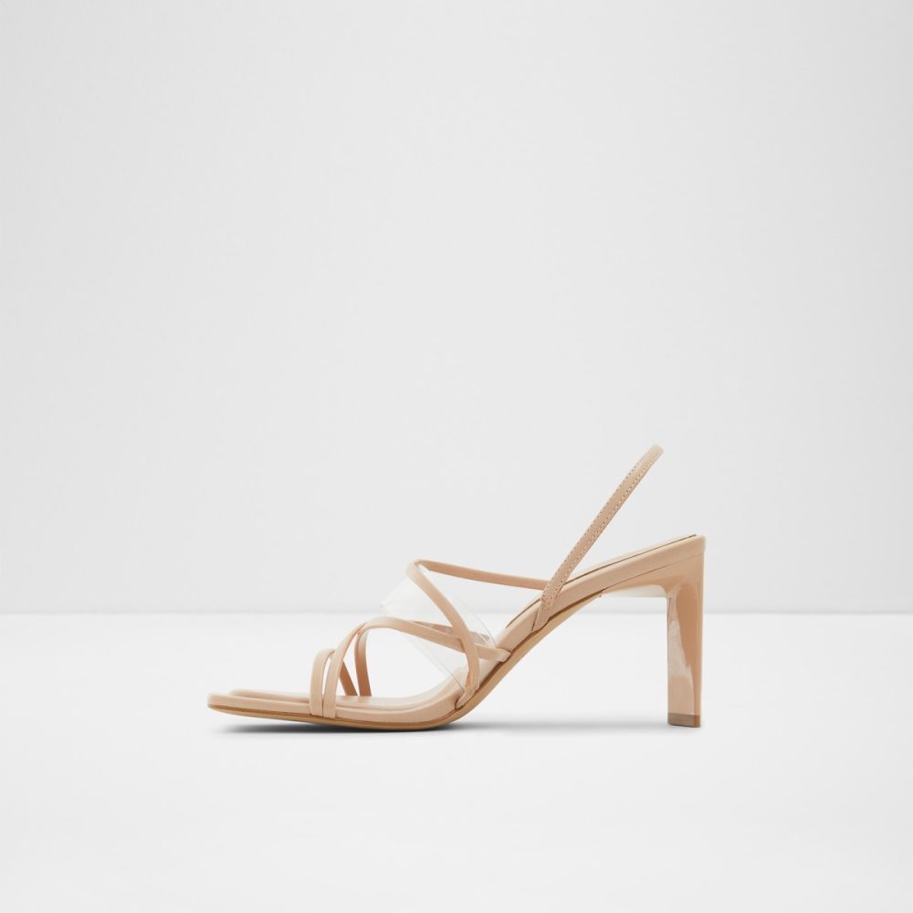 Beige Aldo Jennifer Strappy Heeled Sandal - Cup Sole Sandals | 78TNOXIEJ