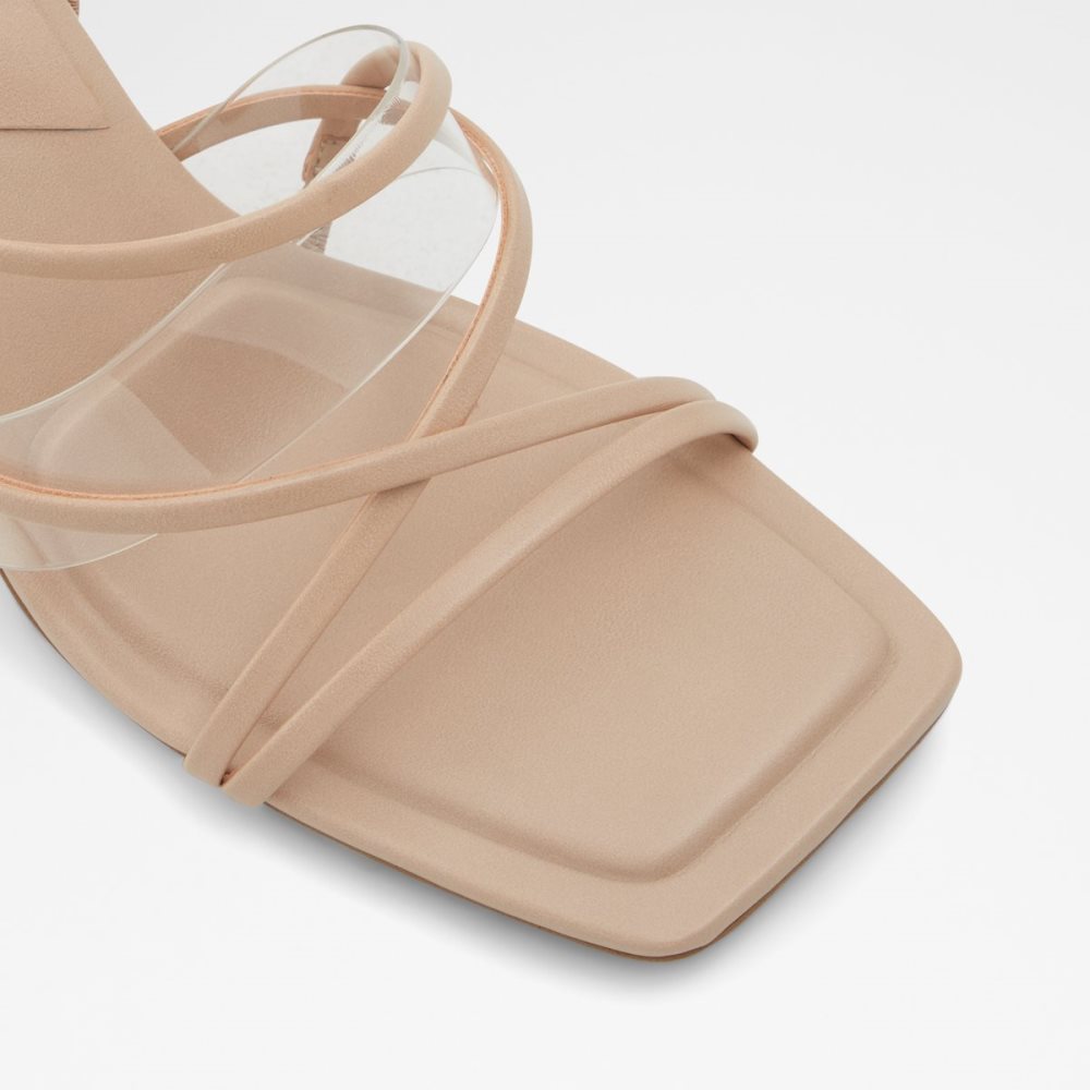 Beige Aldo Jennifer Strappy Heeled Sandal - Cup Sole Sandals | 78TNOXIEJ