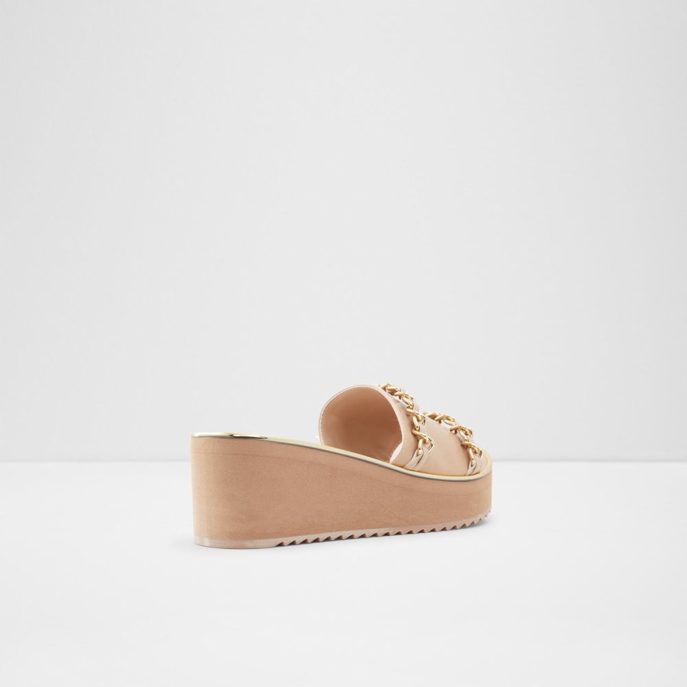 Beige Aldo Kaerratlan Slide Sandal - Wedge Sandals | 61ZGWUSDH