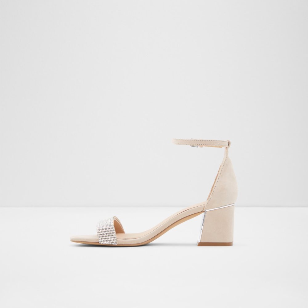 Beige Aldo Kedeaviel High Sandal Block Heels | 50SQGVDKB