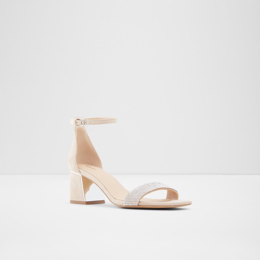 Beige Aldo Kedeaviel High Sandal Block Heels | 50SQGVDKB