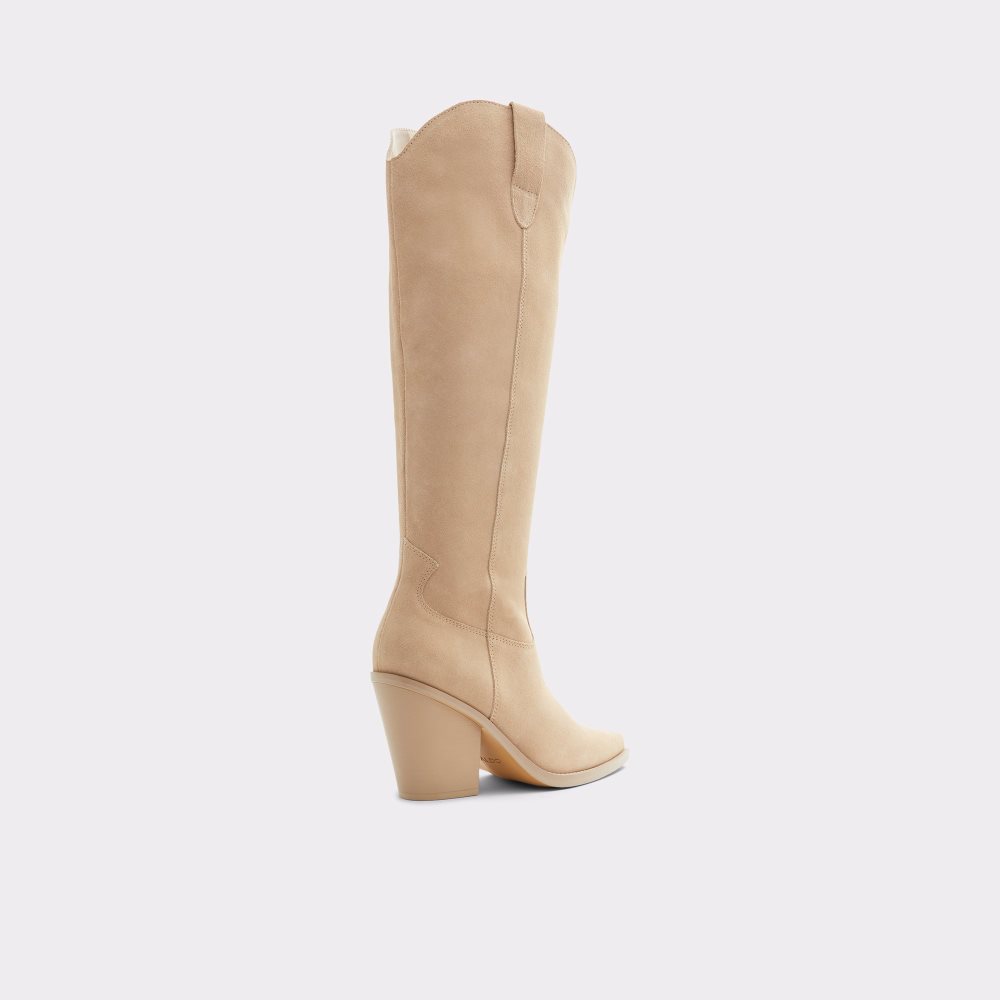 Beige Aldo Nevada Western Knee-hign Tall Boots | 72KXRDLZO