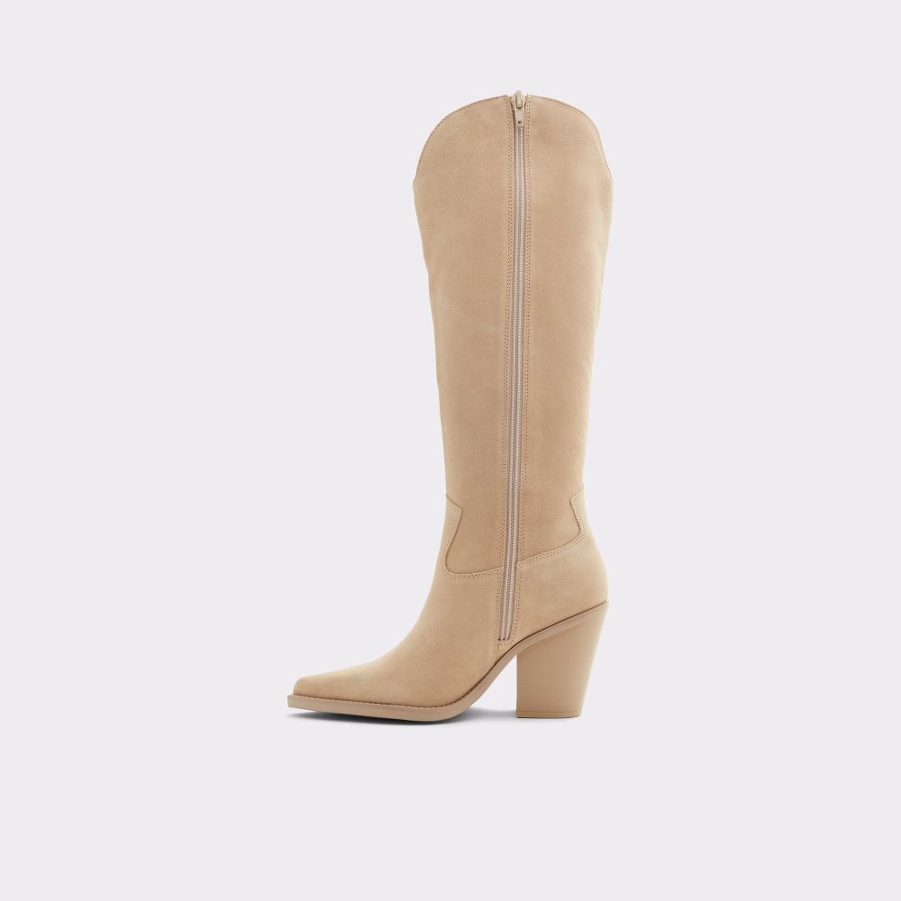 Beige Aldo Nevada Western Knee-hign Tall Boots | 72KXRDLZO