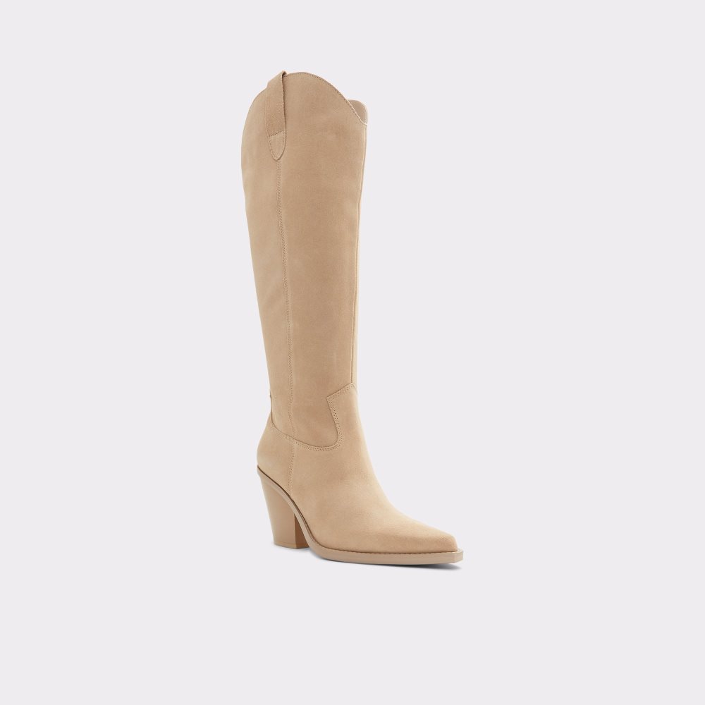 Beige Aldo Nevada Western Knee-hign Tall Boots | 72KXRDLZO