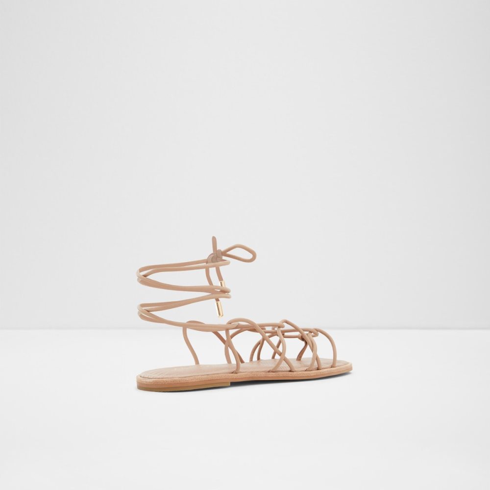 Beige Aldo Posey Strappy Flat Sandal Sandals | 48CXRFSKB