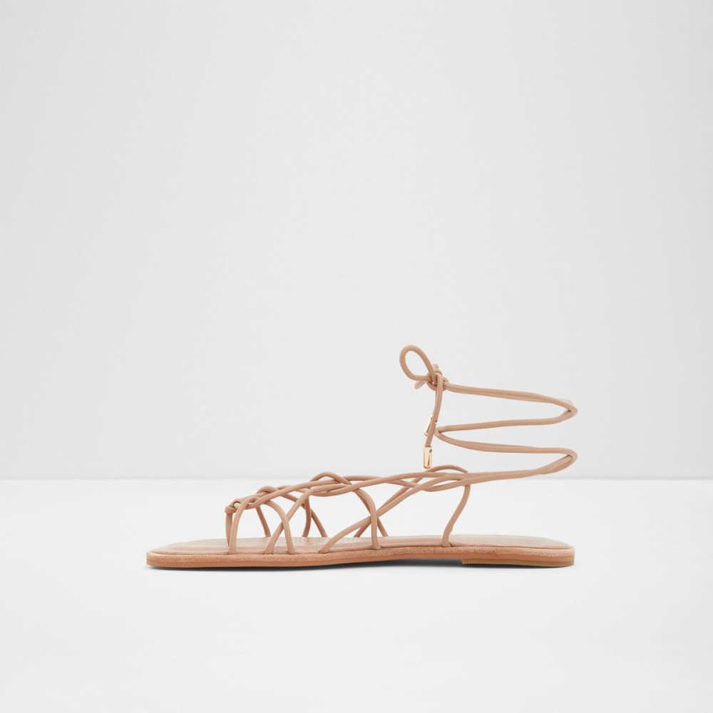 Beige Aldo Posey Strappy Flat Sandal Sandals | 48CXRFSKB