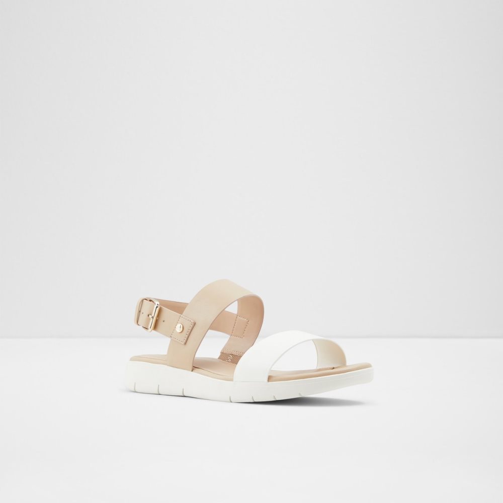 Beige Aldo Woema Flat Sandal Sandals | 73VXFZGJA