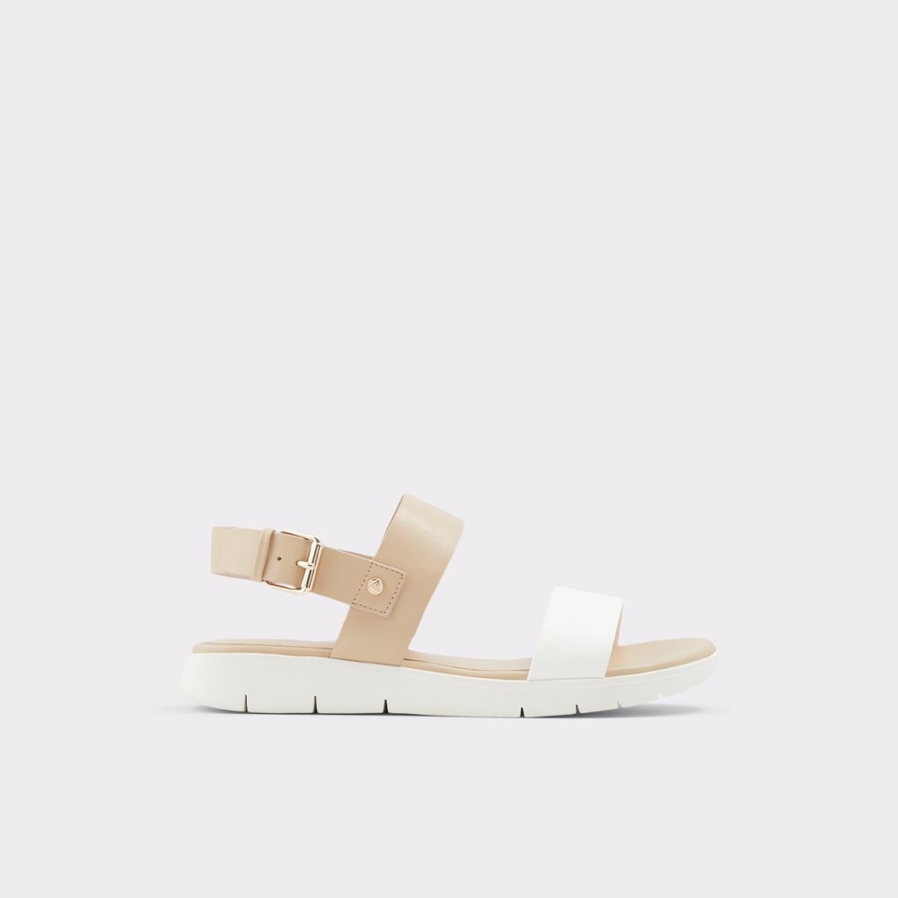 Beige Aldo Woema Flat Sandal Sandals | 73VXFZGJA