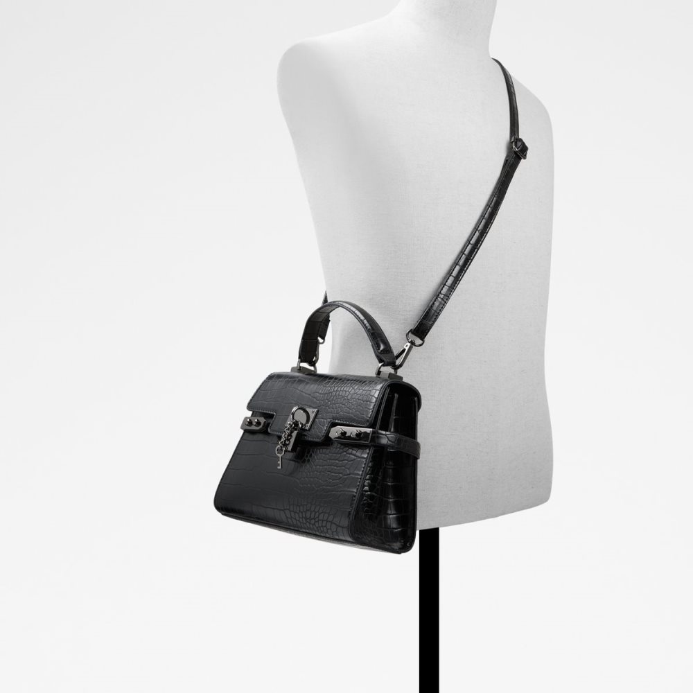 Black Aldo Agrolia Top Handle Handbag | 32KNAMVTU